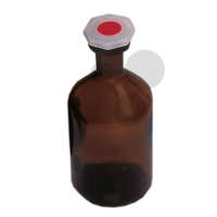 Steilbrustflasche 250 ml Polystopfen NS19/26 Enghals braun Laborglas