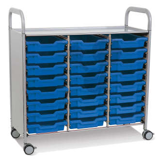 Vorbereitungswagen Callero, 24 flache Wannen, blau