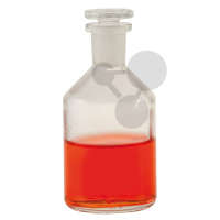 Steilbrustflasche 100 ml Glasstopfen NS19/26 Enghals klar Laborglas
