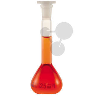 Messkolben Borosilikatglas 50 ml mit Stopfen Kunststoff