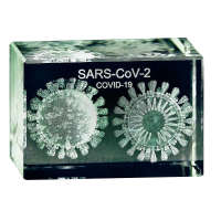 Corona-Virus - 3D-Modell in Glas