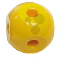 Schwefel-Kalotte, gelb, 6 Löcher, 90° octaedrisch, ø 23mm, 10 Stück
