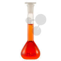 Messkolben Borosilikatglas 25 ml mit Stopfen Kunststoff